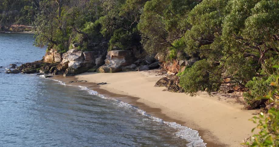 Ocean waves flowing onto a sandy beach in the daytime