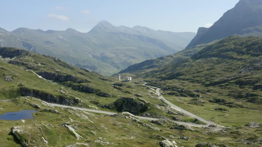 Aerial view of a landscape is displayed