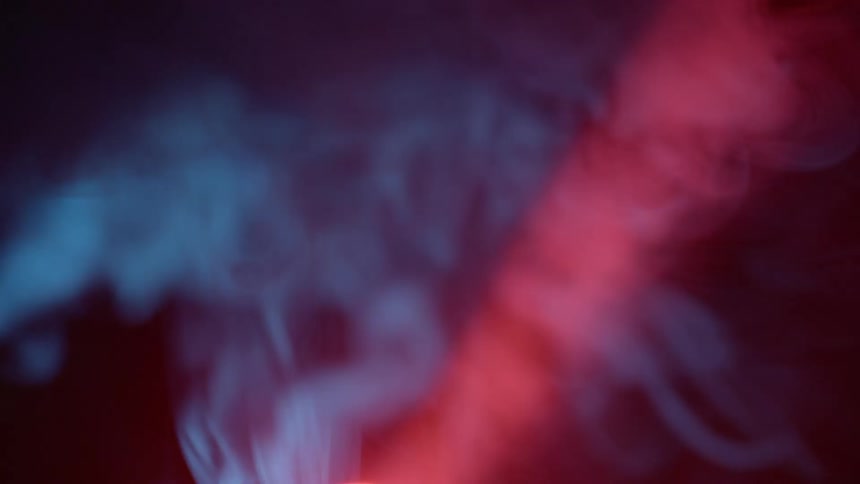 Red blue black and gray colors that look like smoke and lights