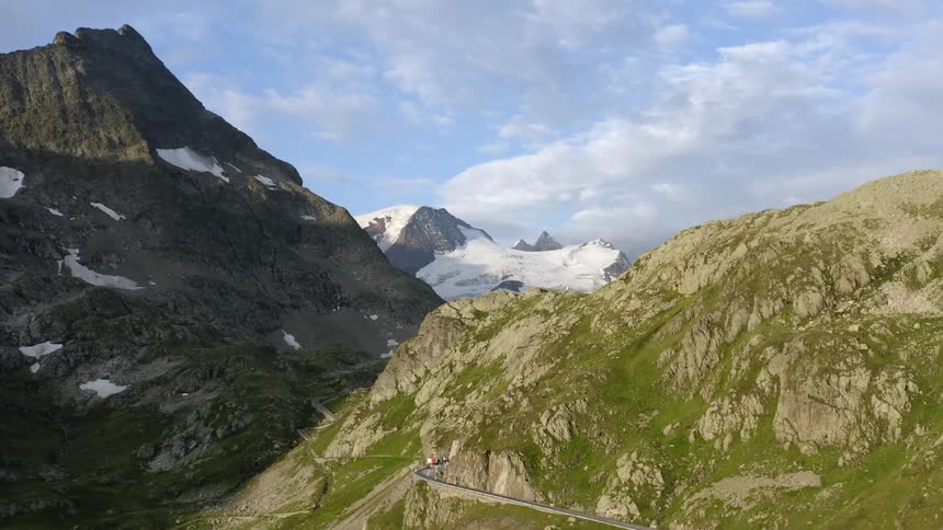 Aerial view of mountains are displayed during the day