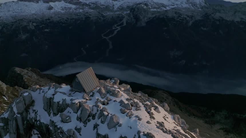 Snow is covering the mountain range