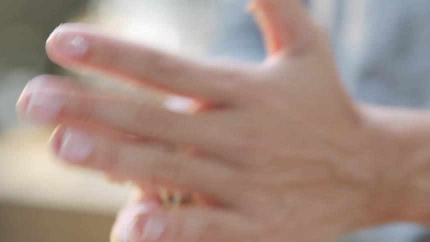 Female hands rolling cookie dough into a ball