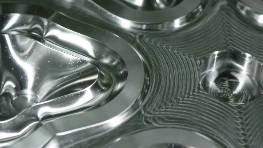 A close up of metal that has been machined