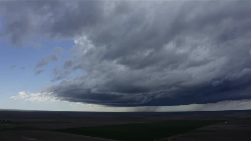 Aerial time lapse of a severe thunderstorm forming and churning from high above earth showing a unique perspective of these intense storms