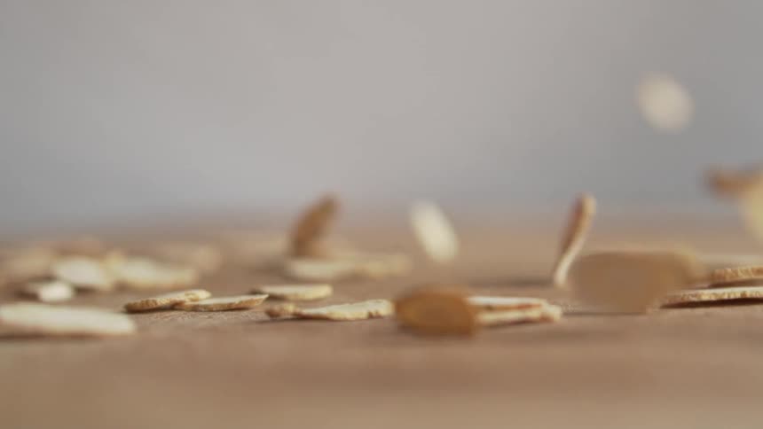 Chips of wood thrown across a floor