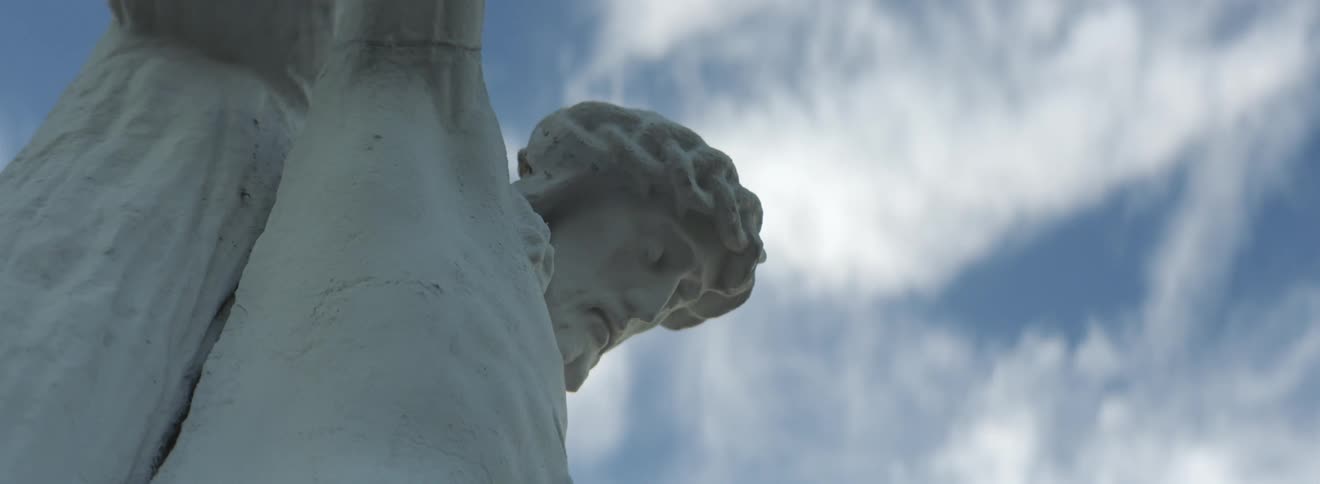 A large statue of a man