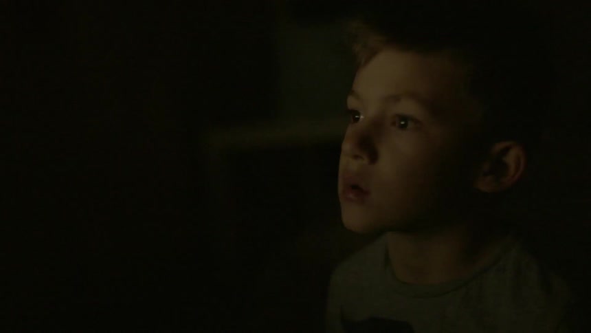 Boy watching television