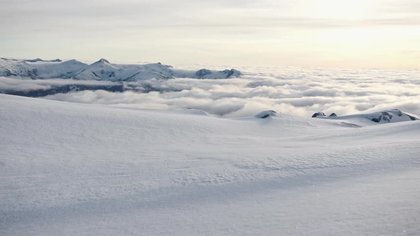 Panning shot of a mountaintop