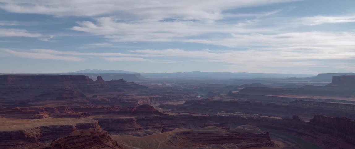 A landscape view of rock formations in the badlands