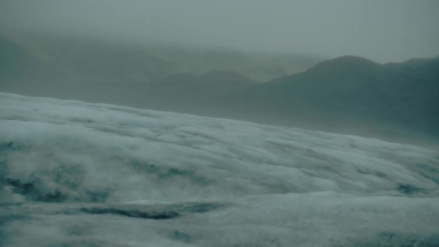 A snow covered mountain range