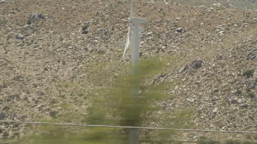 Engines turning on wind turbines