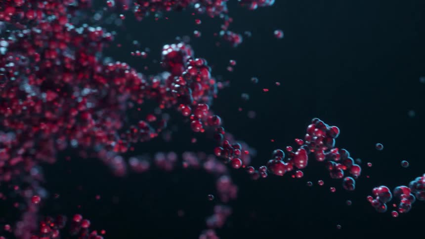 A complex molecule vibrates underwater