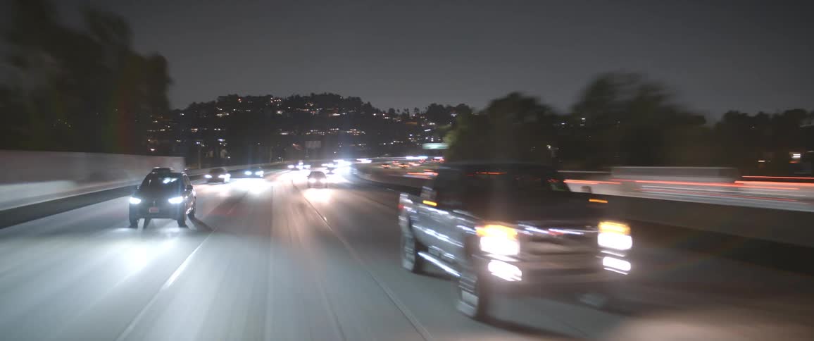 A sped up shot of a highway