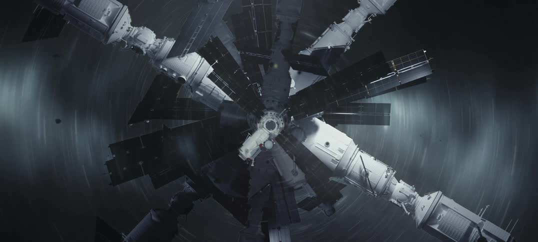 Black white and gray colors that look like satellites in space
