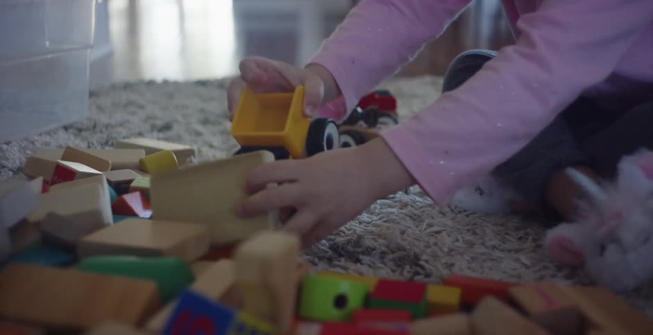 A child playing with toys