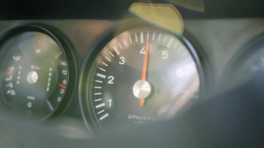 The dial on the dash moves up
