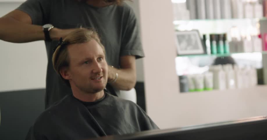 A man getting a haircut
