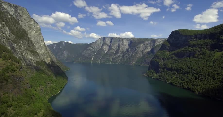 A river between mountains on a sunny day