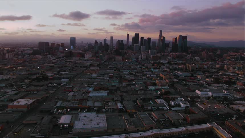 An aerial view of buildings in a city