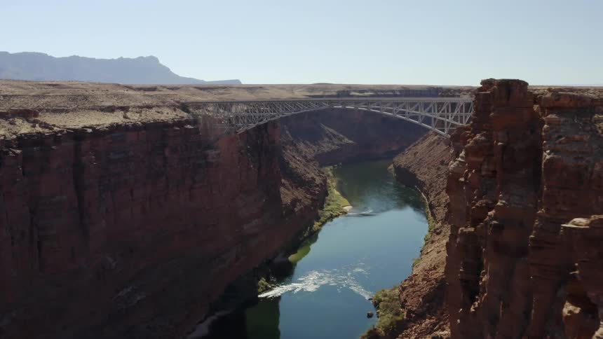 A bridge gaps the canyon