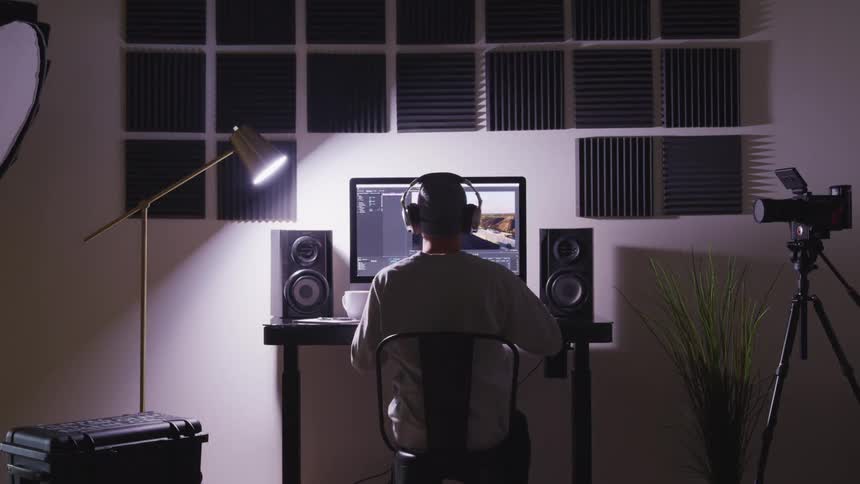 A man working at a computer
