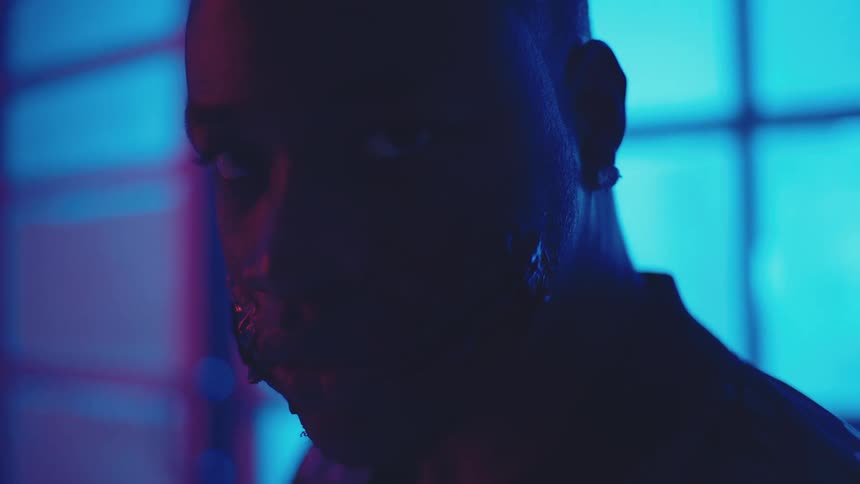 A close up of a mans face
