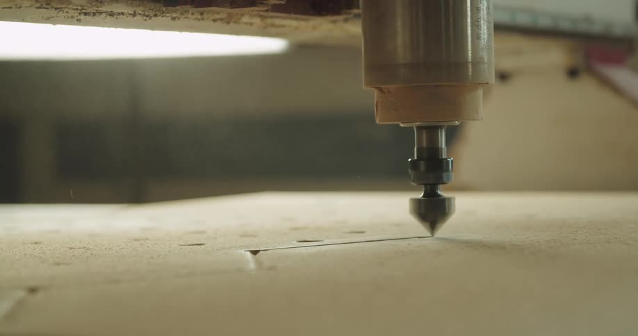 A close up of a cnc mill working