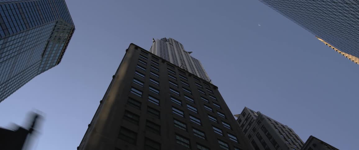 Buildings in a city are displayed during the day