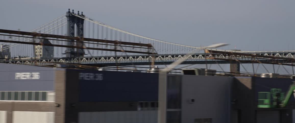 Tight shot of a bridge