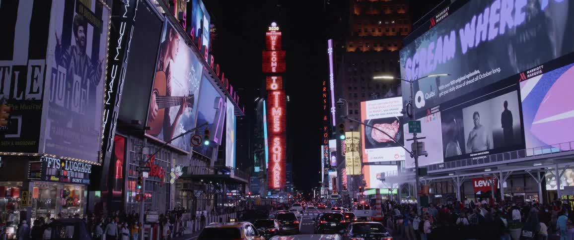 Billboards tvs and advertisements in time square