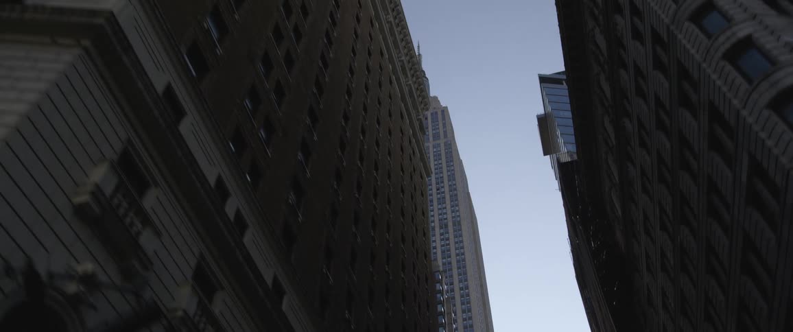 The tall buildings cover the sky