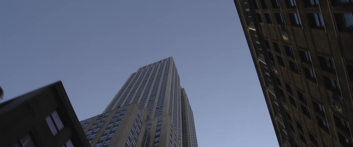 Tall skyscraper in the citys downtown at morning