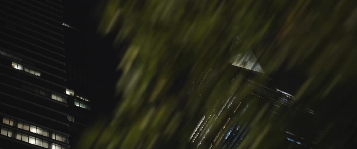 High rise buildings in a city at night