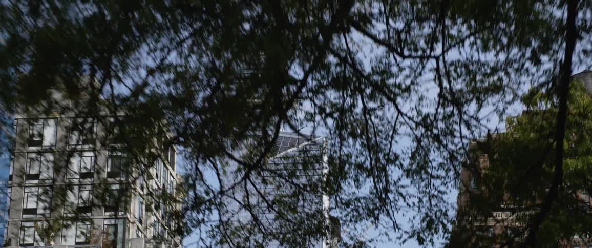 A skyscraper with reflective windows in a metro area