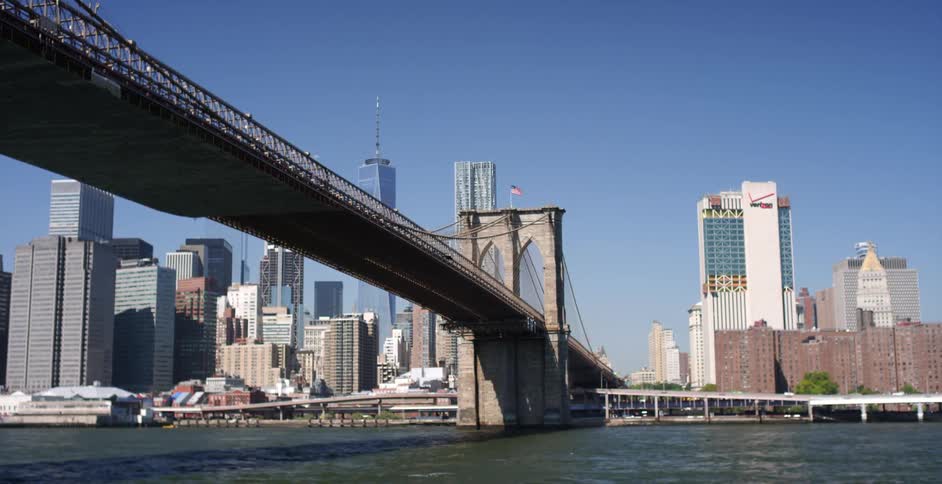Brooklyn bridge on a clear sunny day