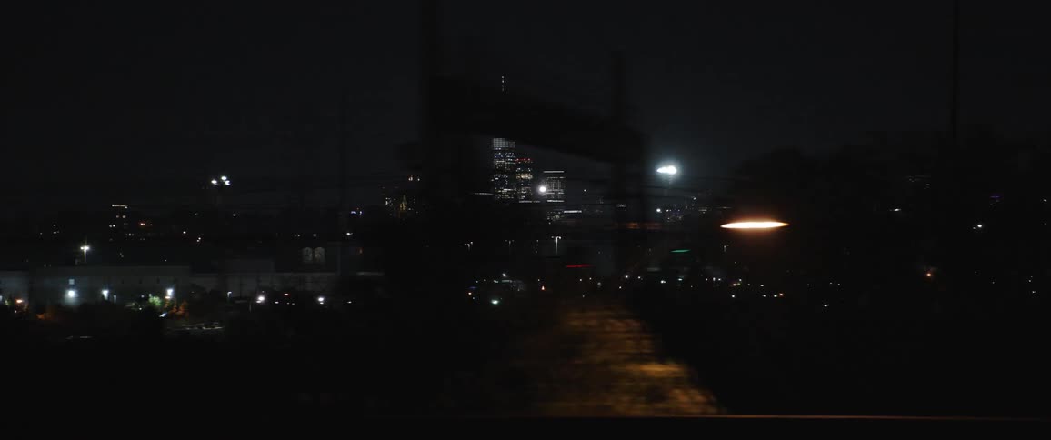 Lights on buildings in a city