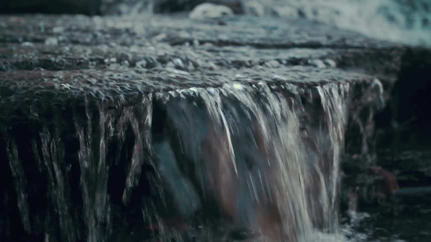 A waterfall in a river