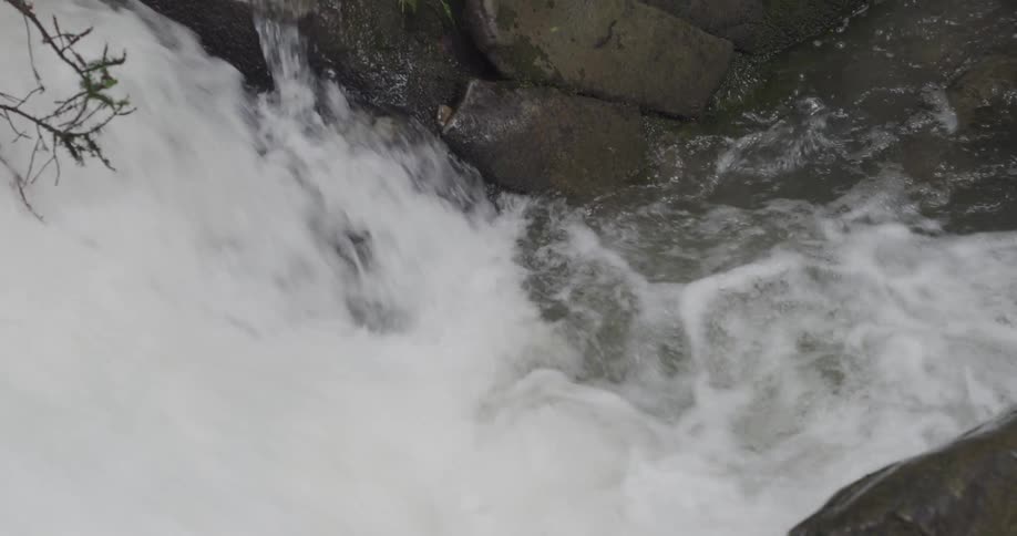 Rushing water going down a river