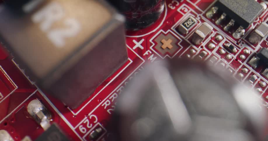 Numbers and letters are printed on the motherboard