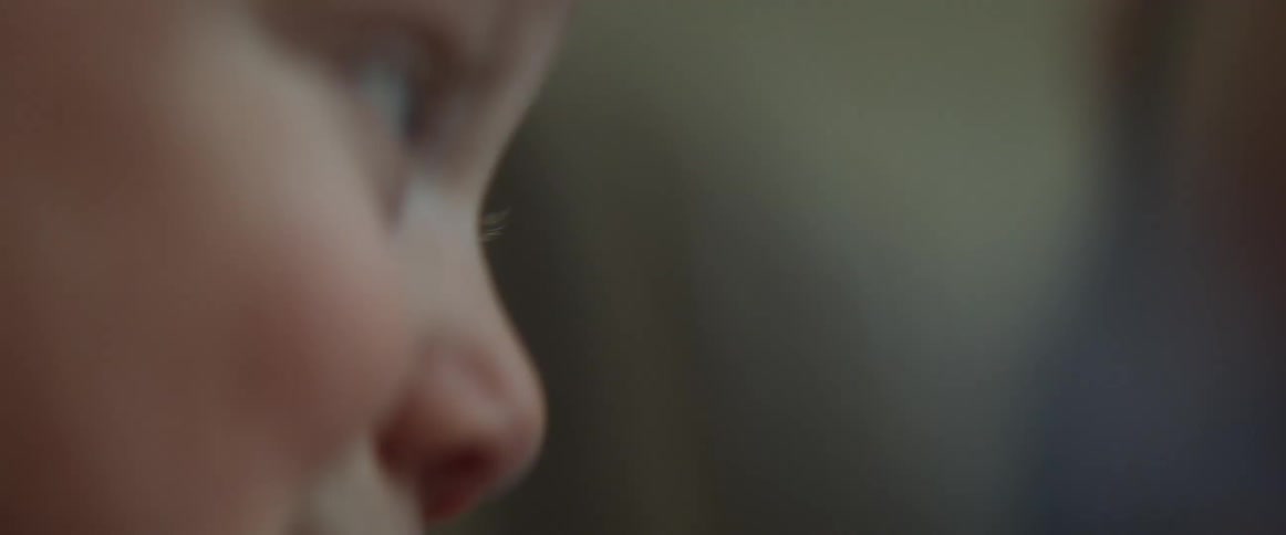 Close up of a blue eyed baby face