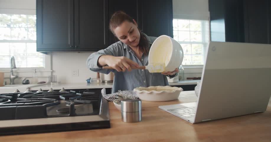 A woman cooking