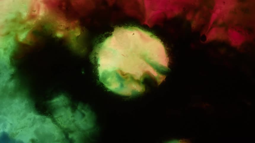 A close up of colors mixing