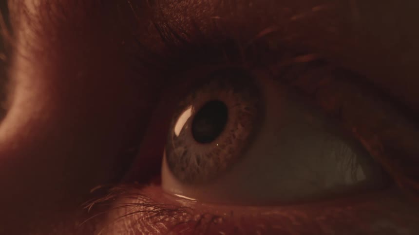 A persons eyeball is moving around