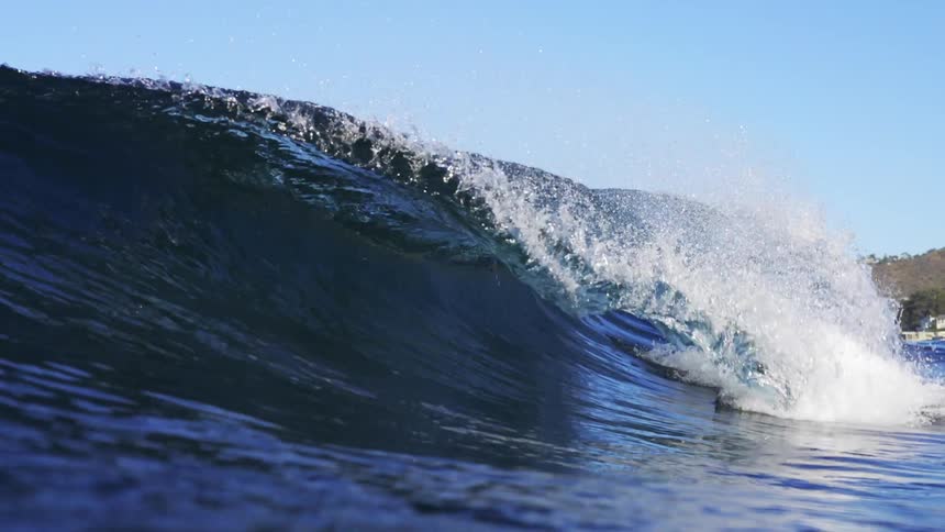 A ocean wave colliding with itself