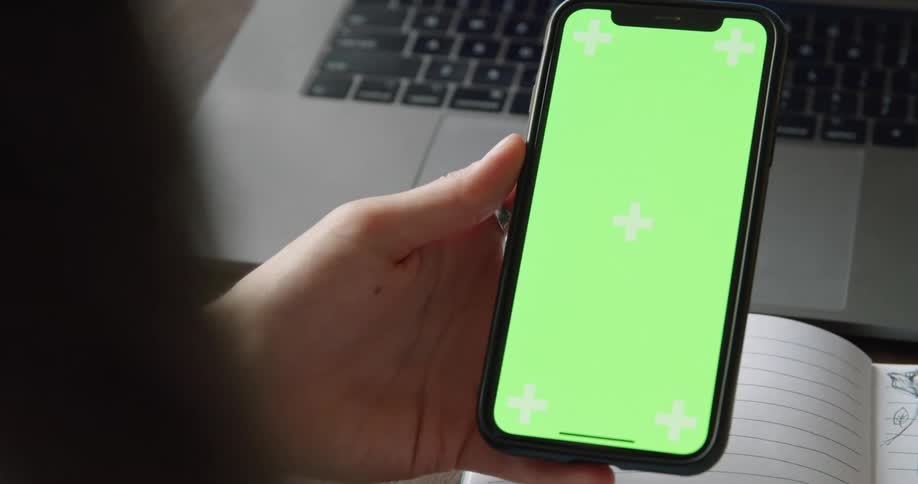 Phone with green screen