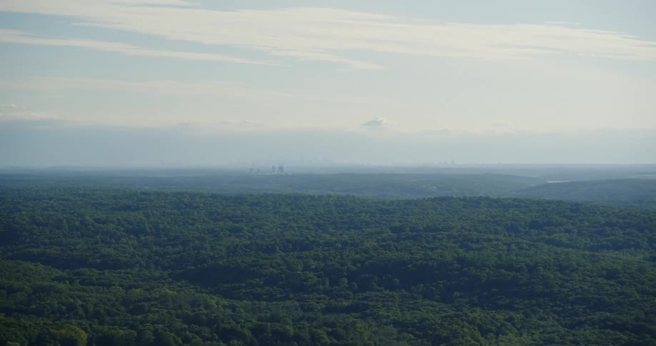 A landscape with trees with the sky and clouds in the background