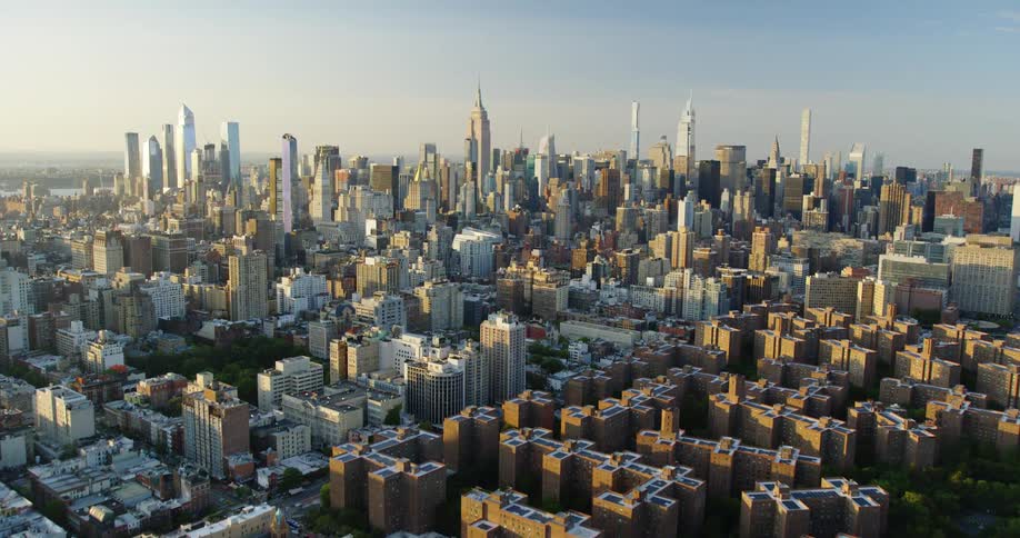 Aerial shot downtown