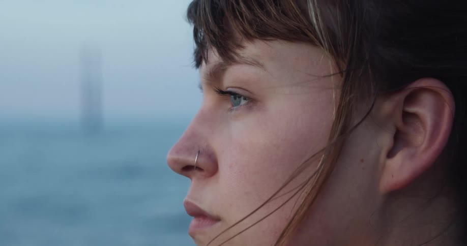 Woman starring in focus