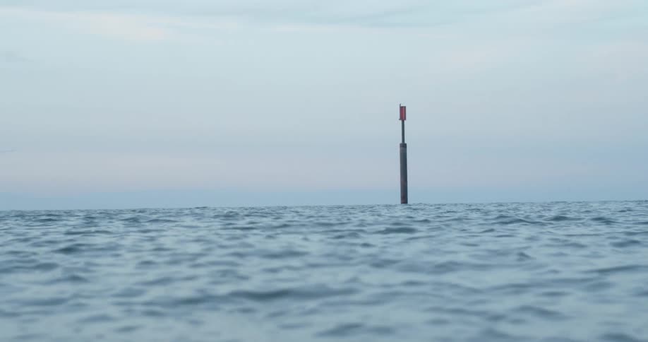 A marker in the ocean