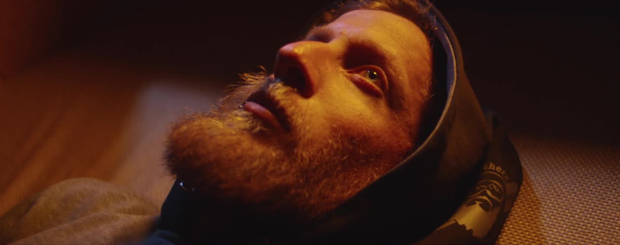 A man laying and looking up